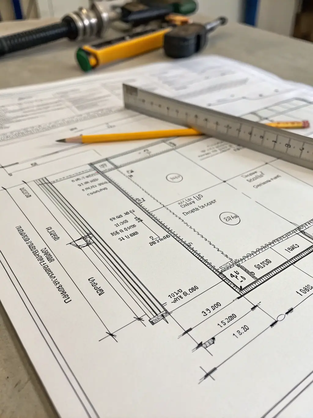 A detailed 2D technical drawing of a cement plant component, showcasing precision and clarity.